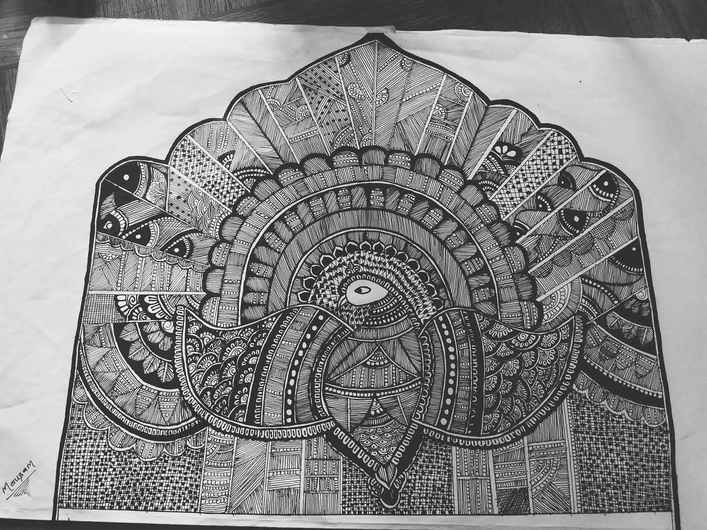 Authentic Madhubani painting handcrafted on canvas by women artisans of Bihar