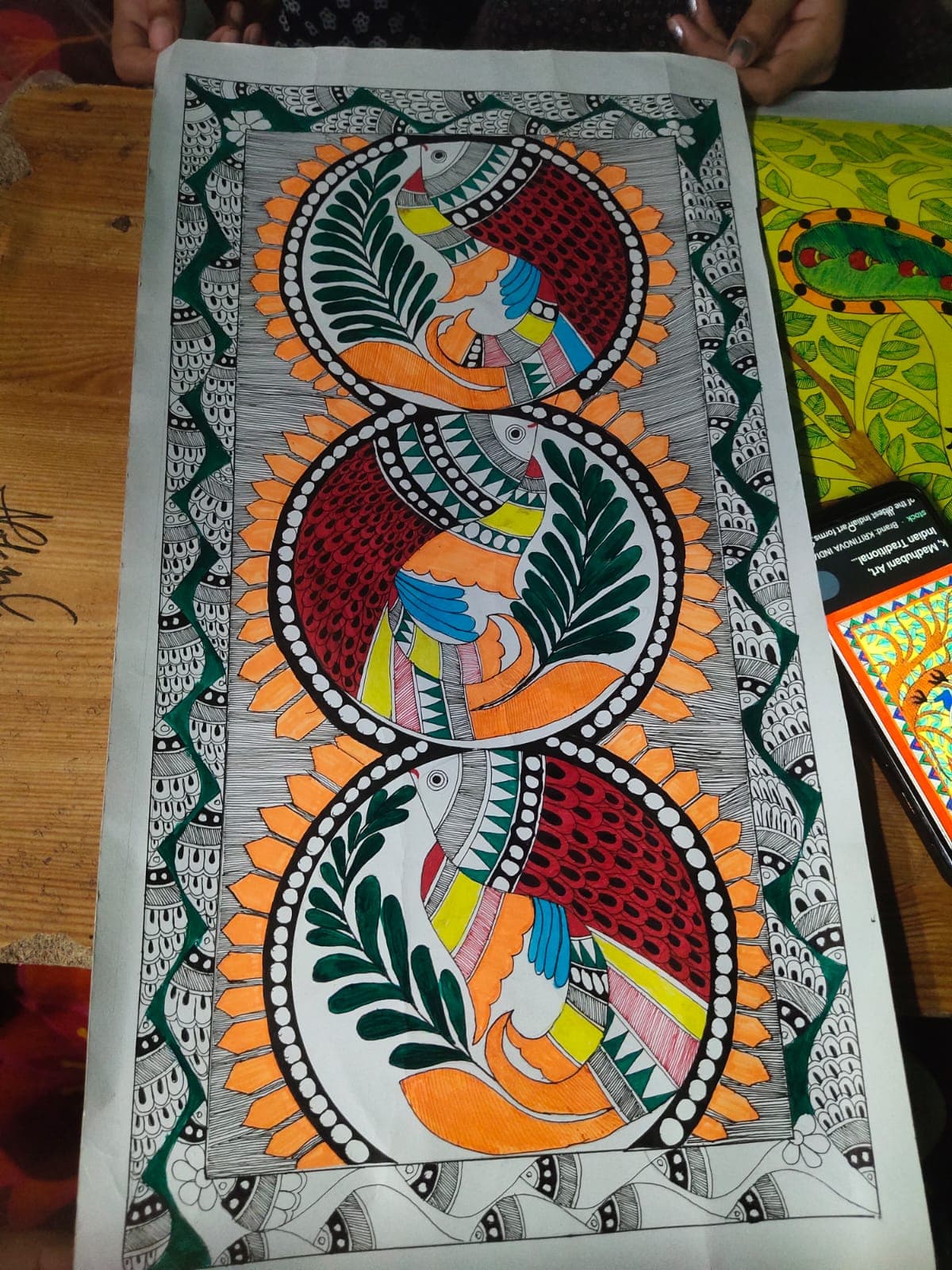 Authentic Madhubani painting handcrafted on canvas by women artisans of Bihar