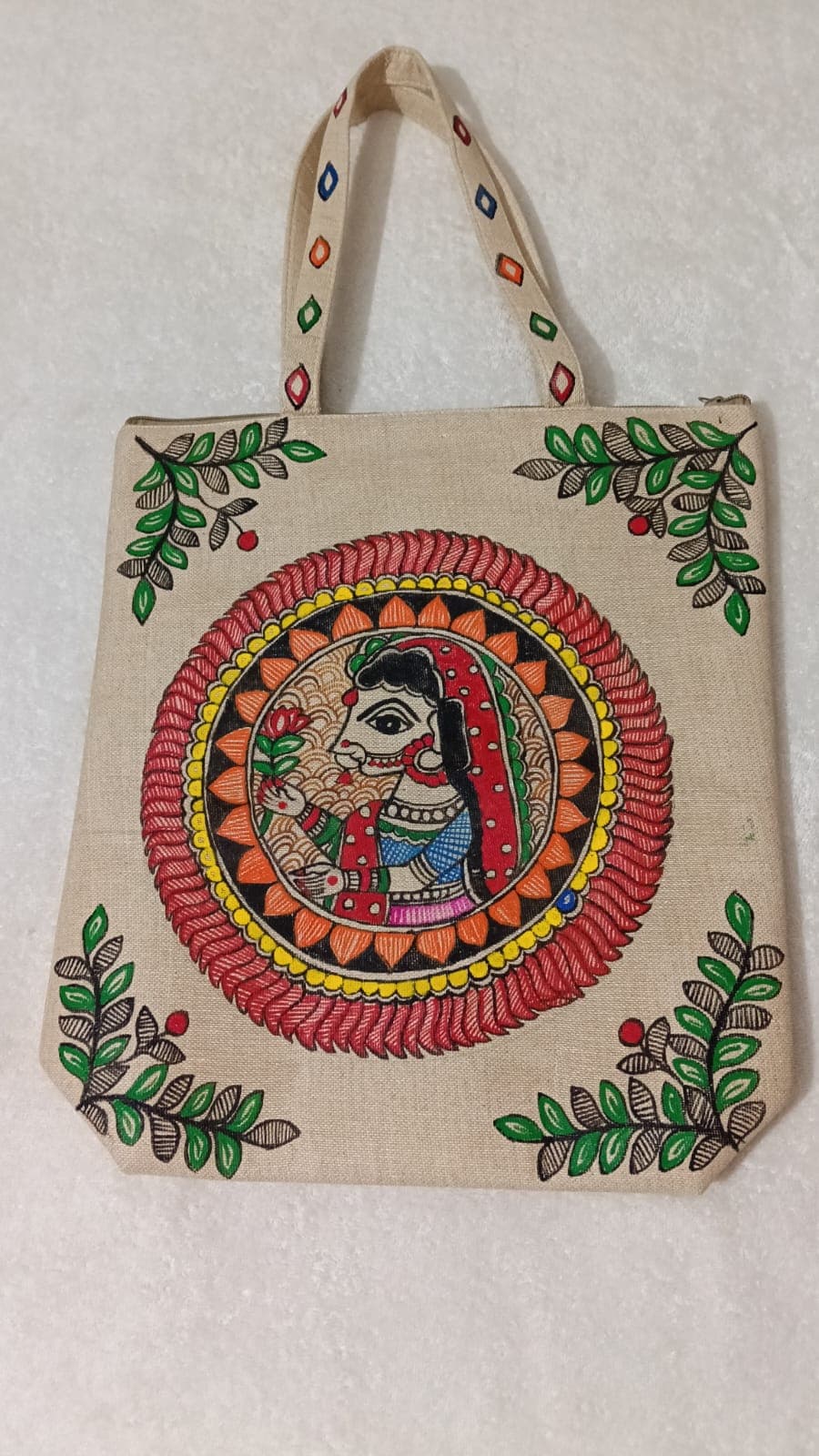 Authentic Madhubani painting handcrafted on canvas by women artisans of Bihar