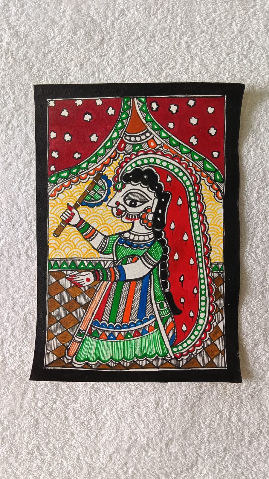 Authentic Madhubani painting handcrafted on canvas by women artisans of Bihar