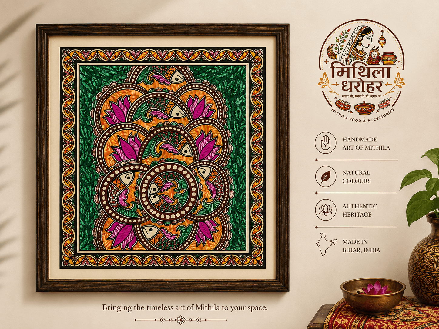 The Sacred Symbolism of Fish and Lotus in Traditional Mithila Art